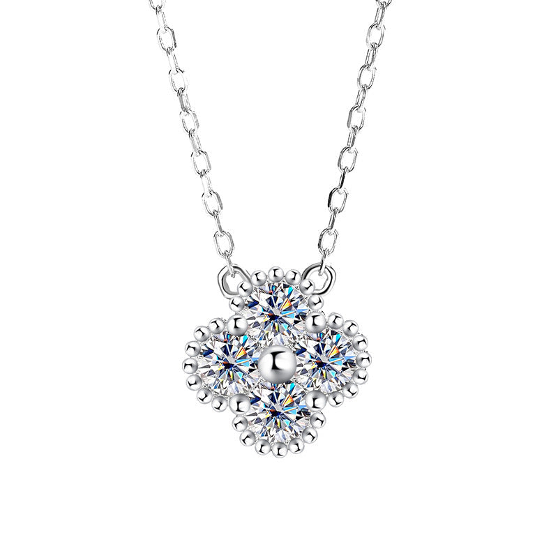 Moissanite Dainty Clover Necklace Bracelet Earrings