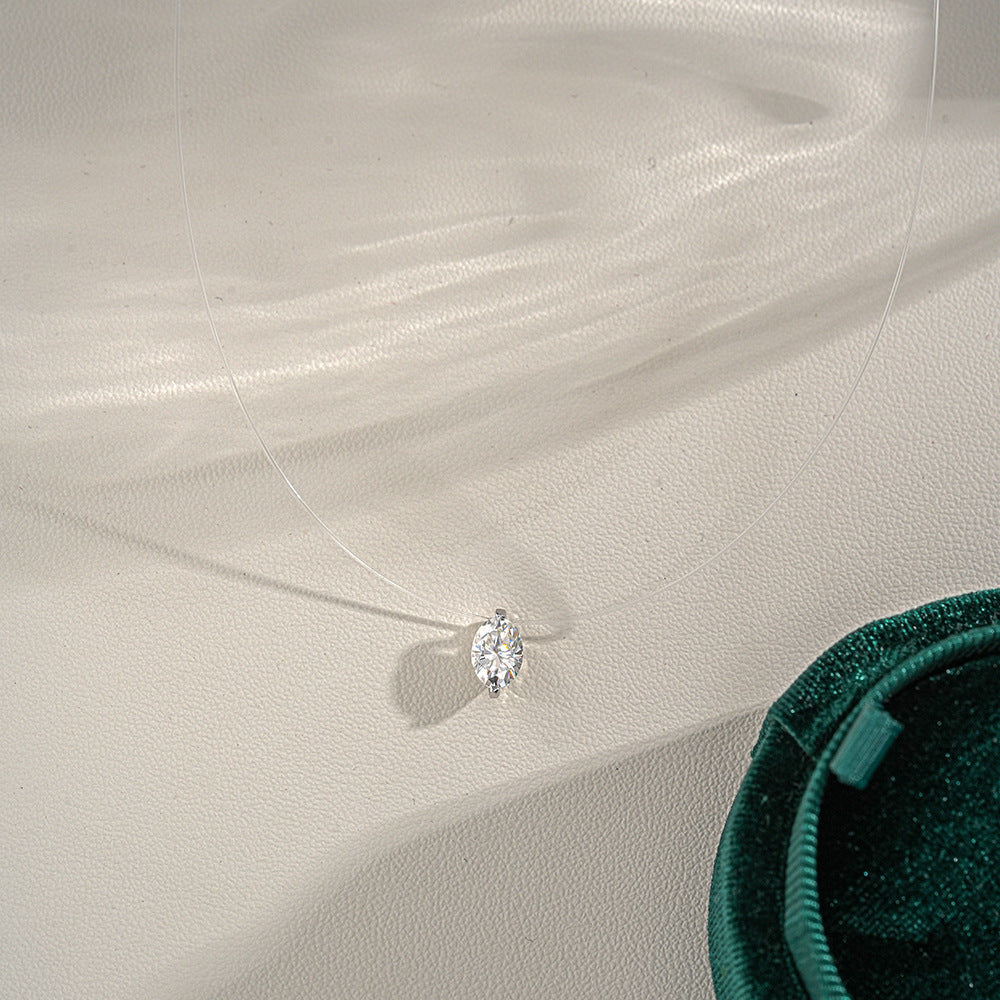 1 Carat Round-Marquise Moissanite Mermaid Tears Pendant Necklace