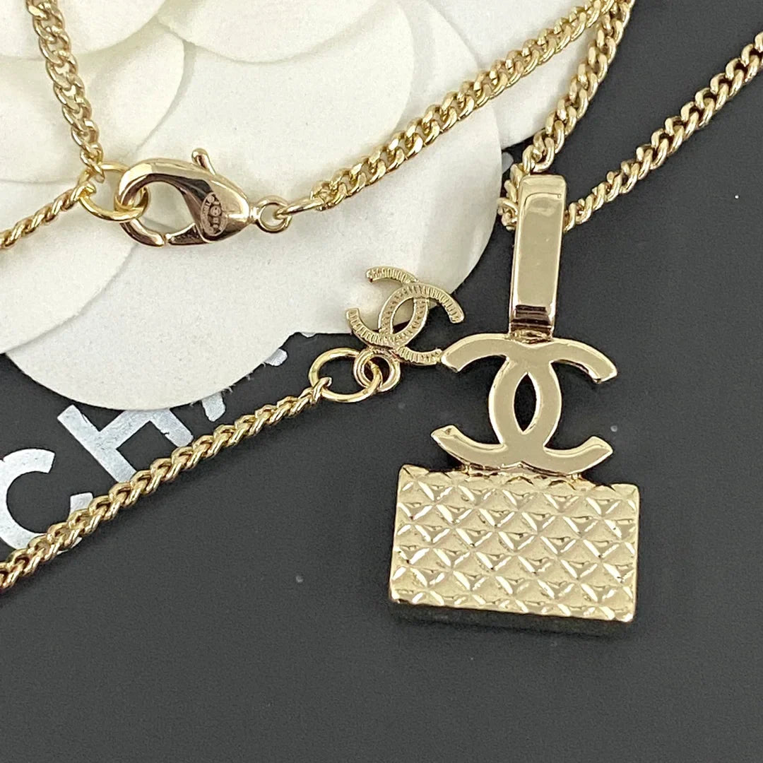 Chanel Bag Necklace Earrings