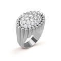 Perl茅e diamonds pav茅 ring